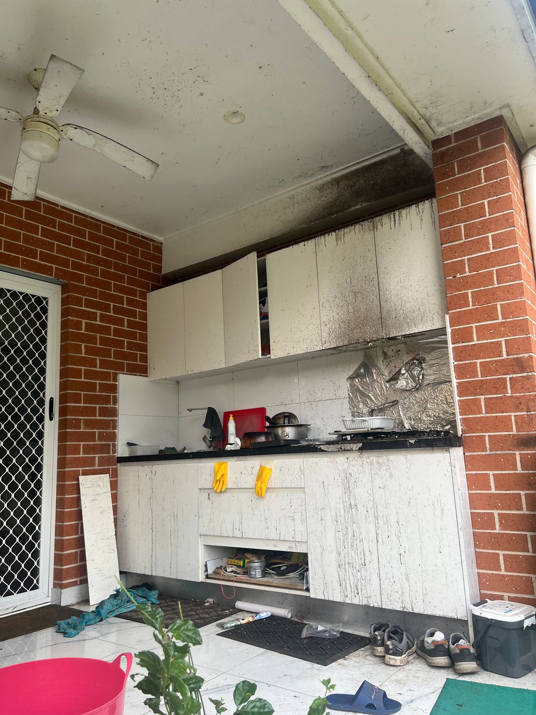 Before — grime and build-up prior to cleaning